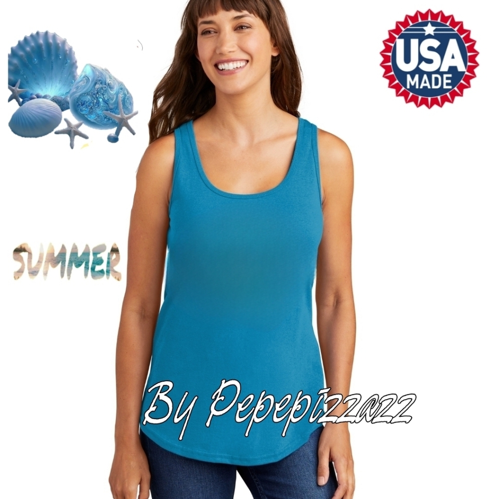 NWT BEACH VIBES- Sunkissed Tank Top Handmade DTF GRAPHICS COMFY COTTON - Picture 5 of 7